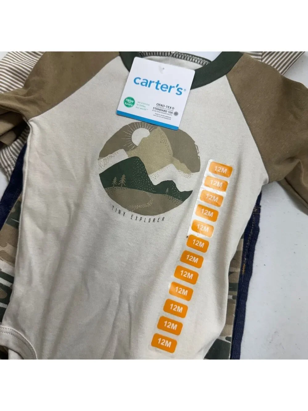 Boy Carter's 3-Piece Outfit 12M Brown Green NWT